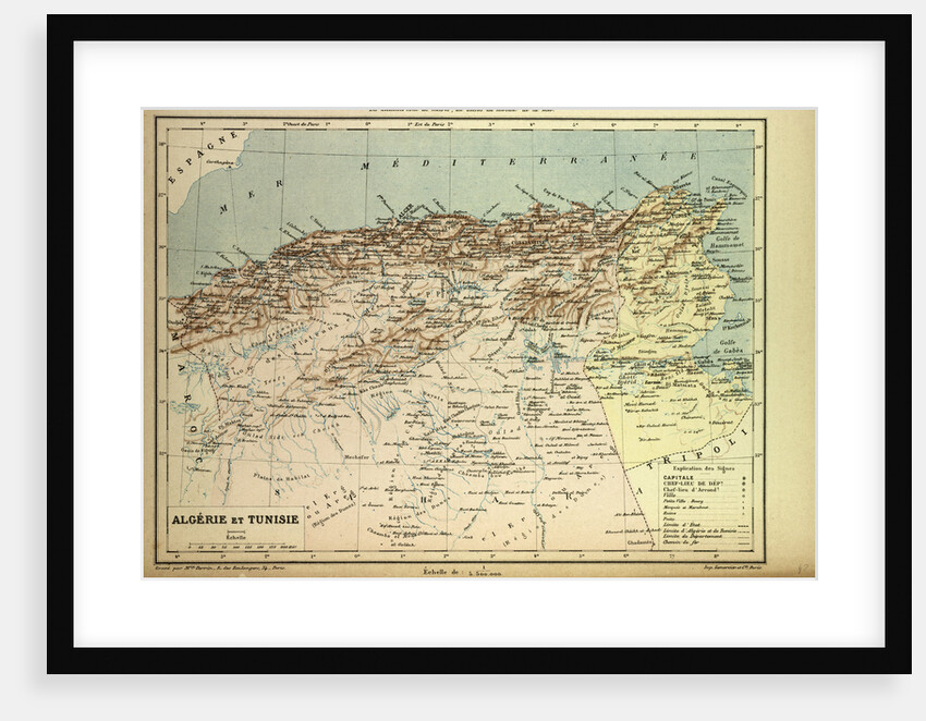 Map of Algeria and Tunisia by Anonymous