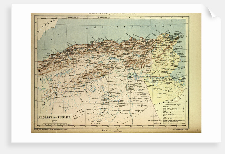 Map of Algeria and Tunisia by Anonymous