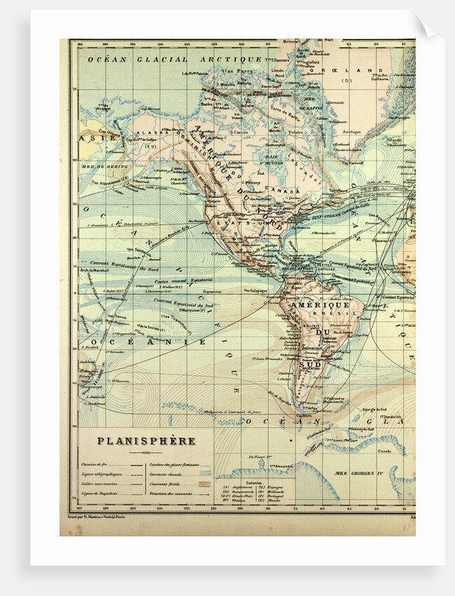 Map of North America and South America by Anonymous