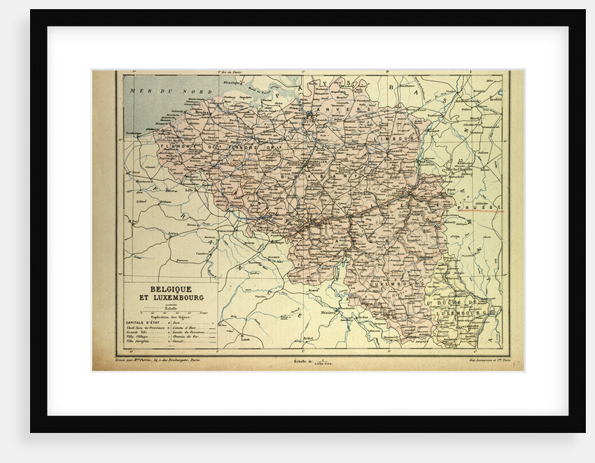 Map of Belgium and Luxemburg by Anonymous