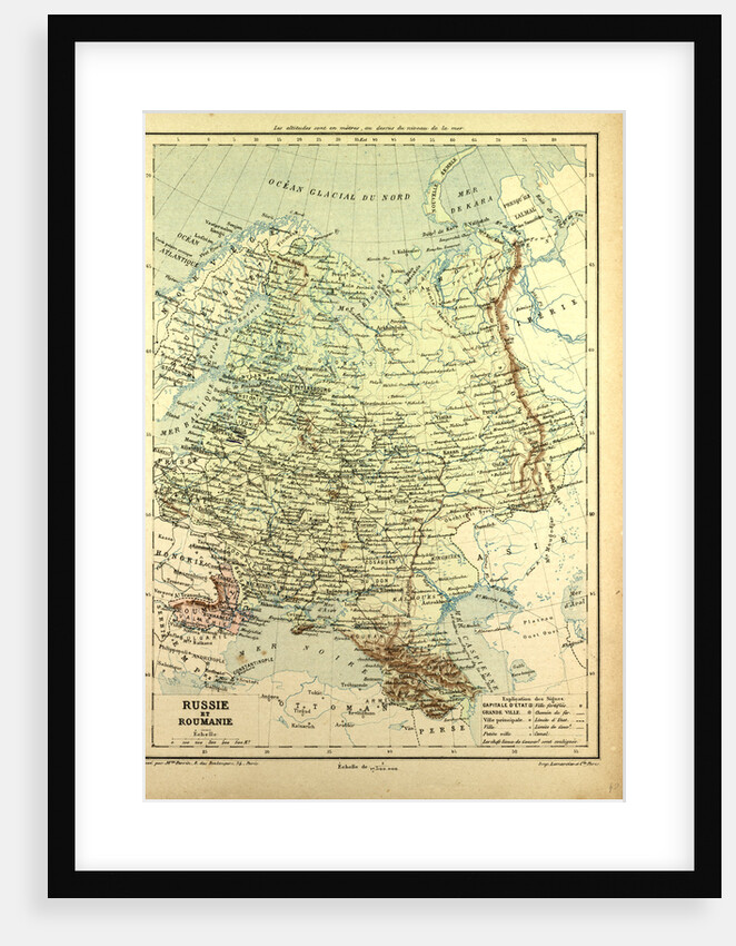 Map of Russia and Romania by Anonymous