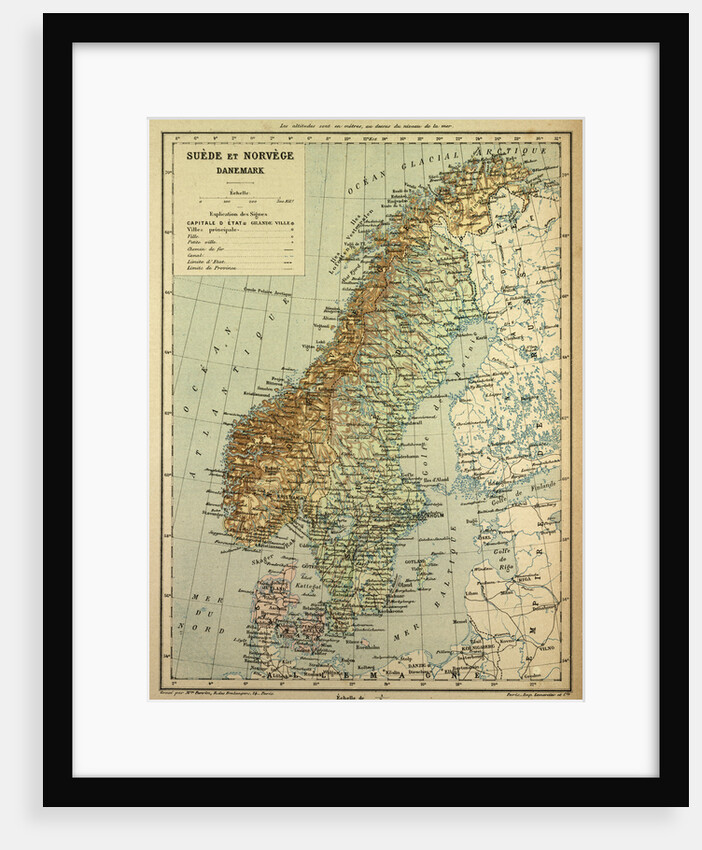 Map of Sweden Denmark and Norway by Anonymous