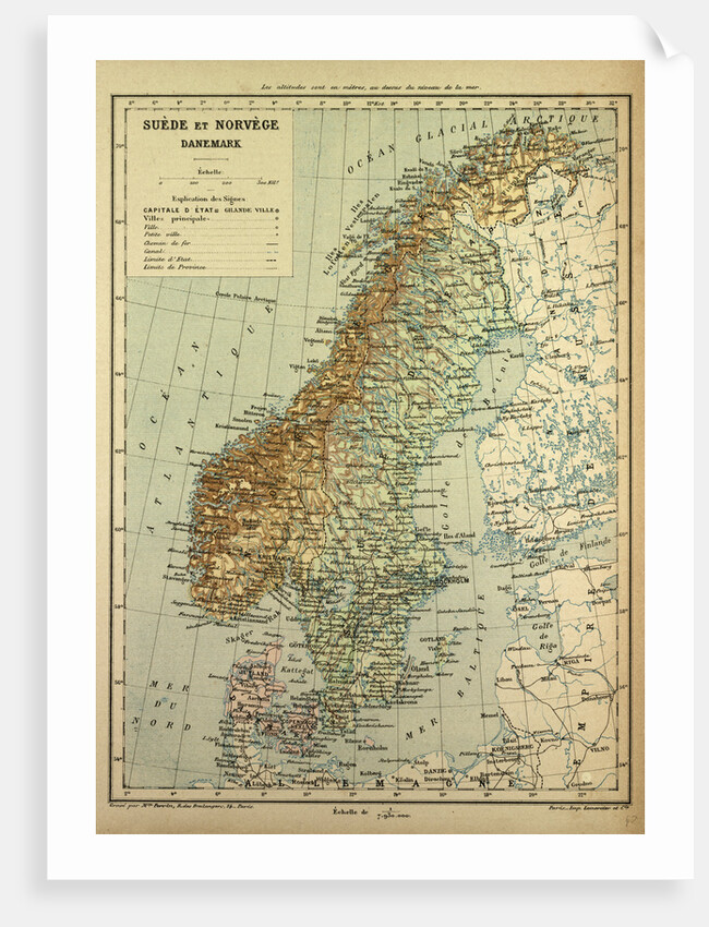 Map of Sweden Denmark and Norway by Anonymous