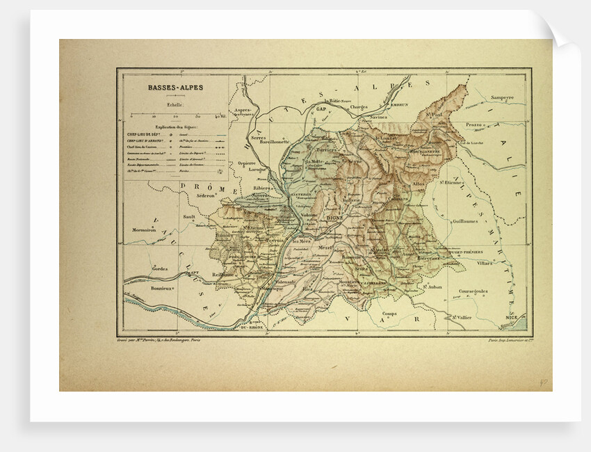 Map of Basses-Alpes France by Anonymous