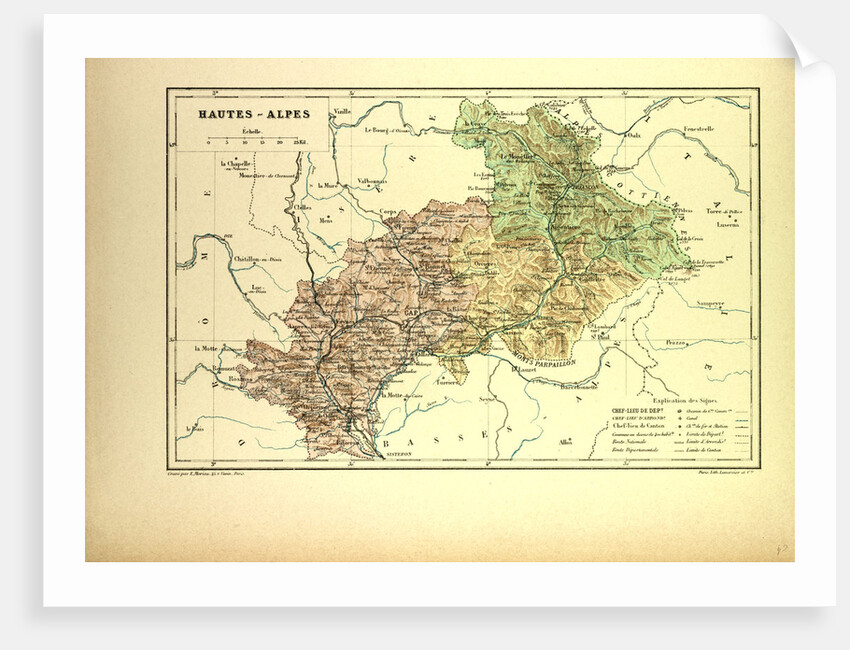 Map of Hautes-Alpes France by Anonymous