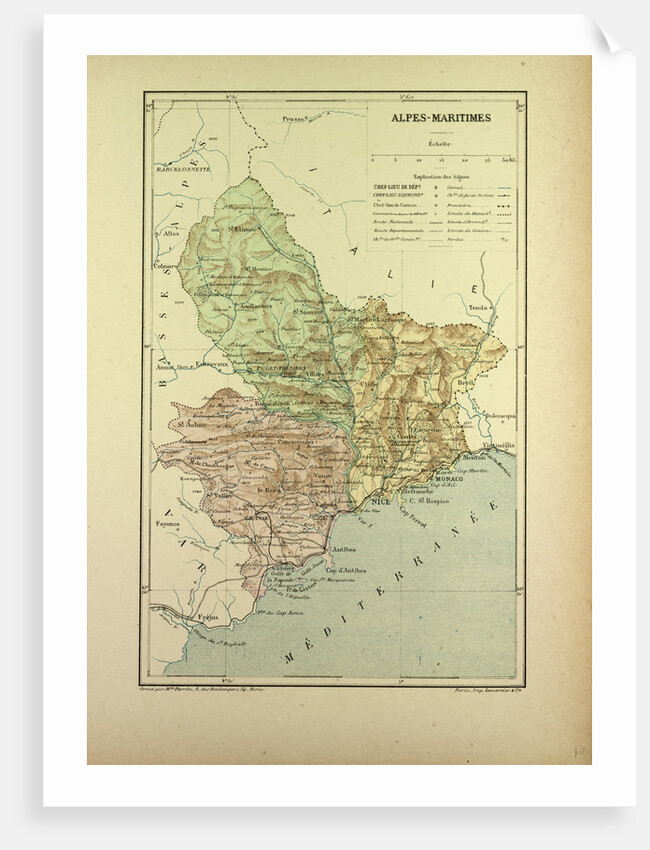 Map of Alpes-Maritimes France by Anonymous