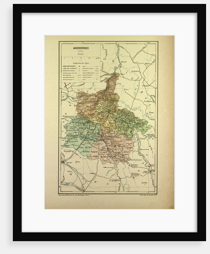 Map of Ardennes France by Anonymous