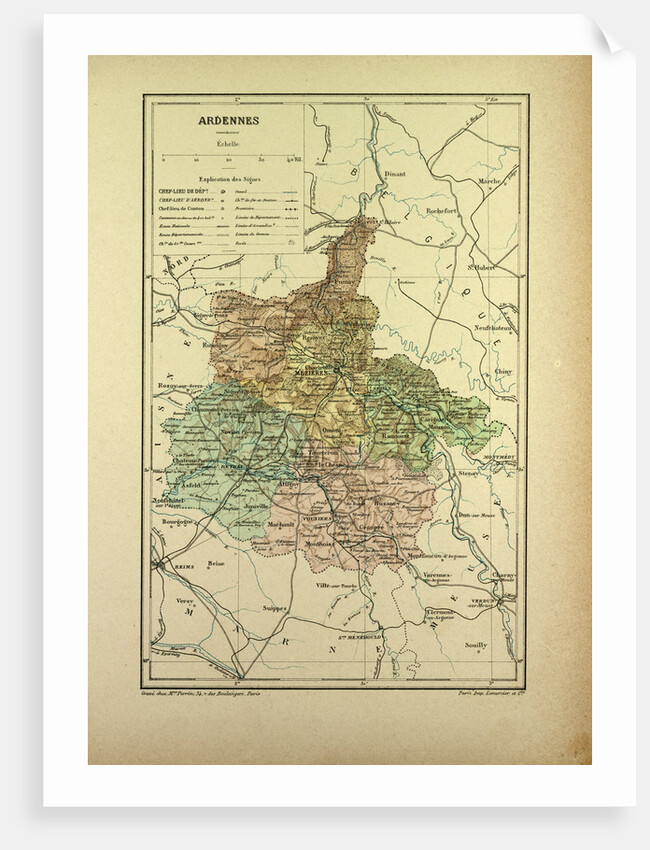 Map of Ardennes France by Anonymous