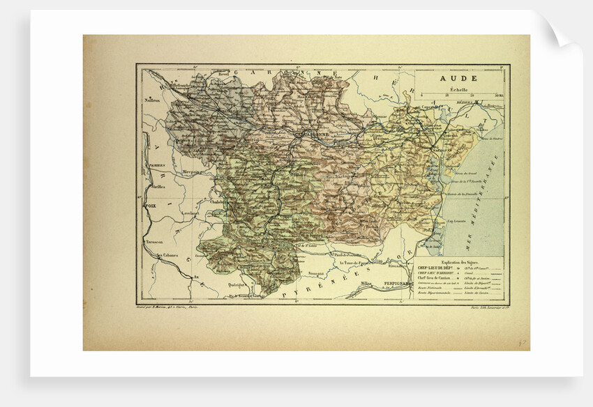 Map of Aude France by Anonymous