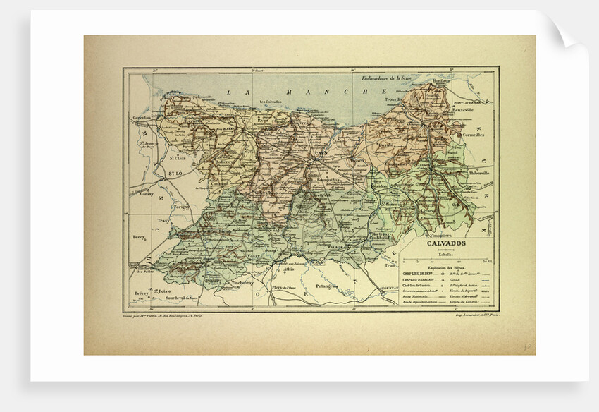 Map of Calvados France by Anonymous