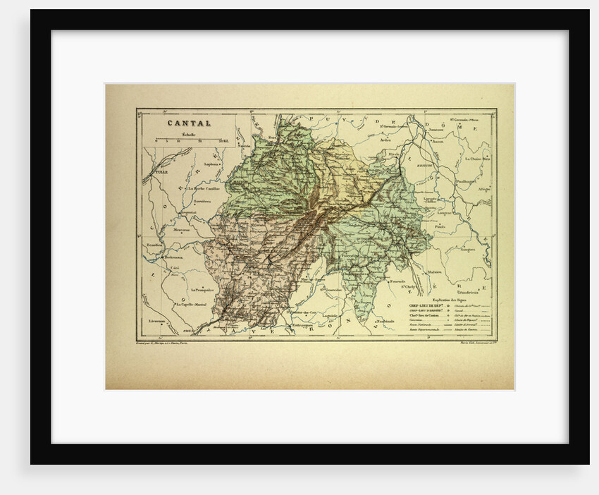 Map of Cantal France by Anonymous