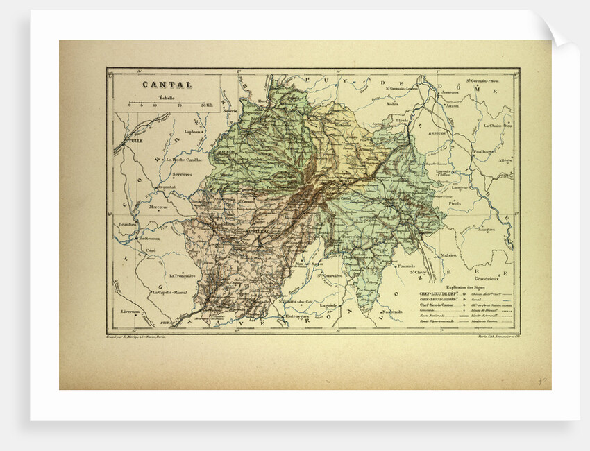 Map of Cantal France by Anonymous