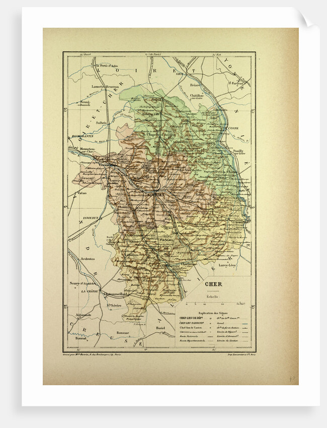 Map of Cher France by Anonymous