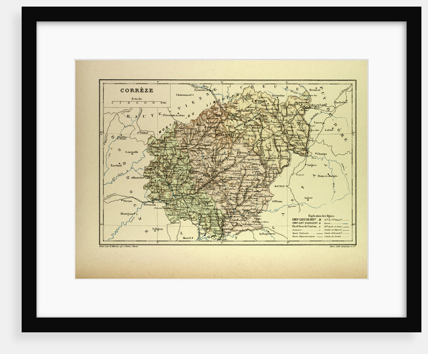 Map of Corrèze France by Anonymous