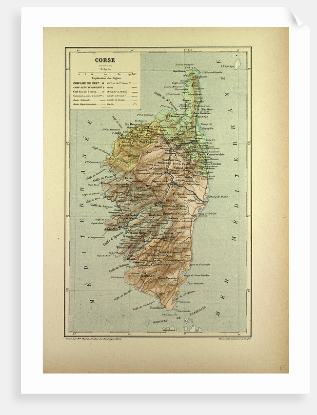 Map of Corse France by Anonymous