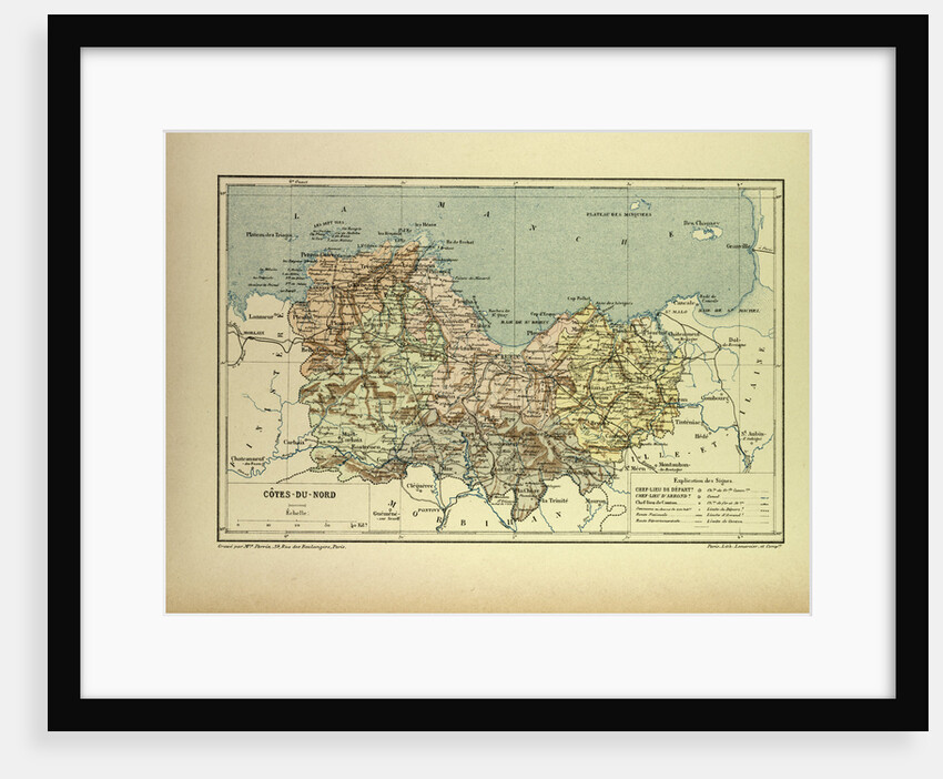 Map of Côtes-Du-Nord France by Anonymous