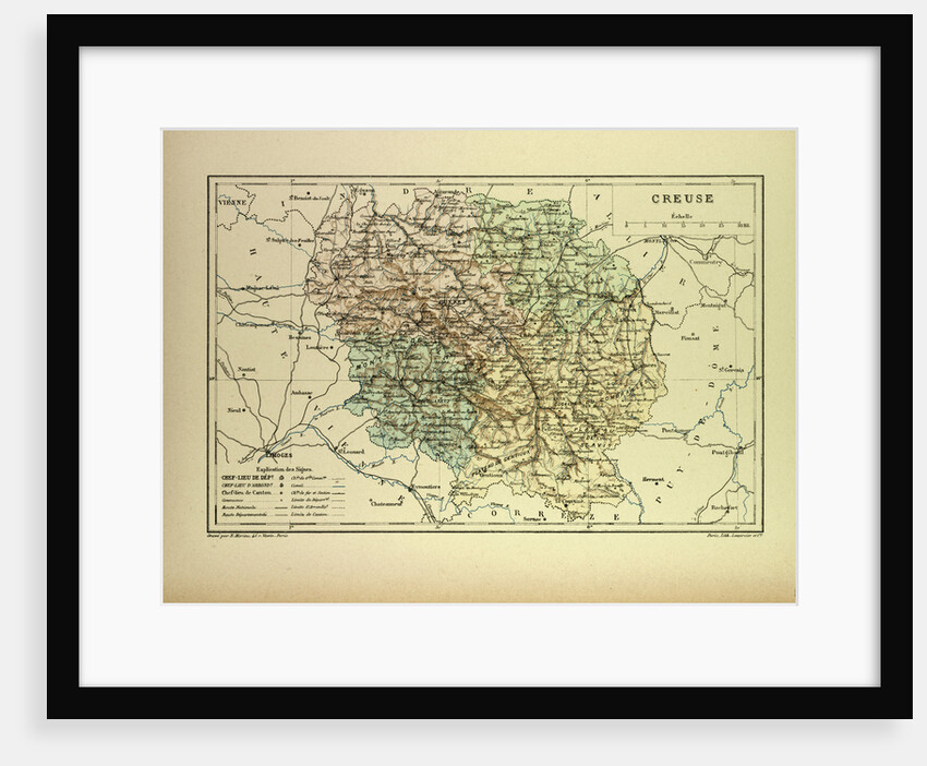 Map of Creuse France by Anonymous