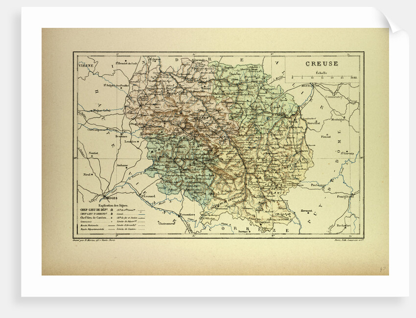 Map of Creuse France by Anonymous