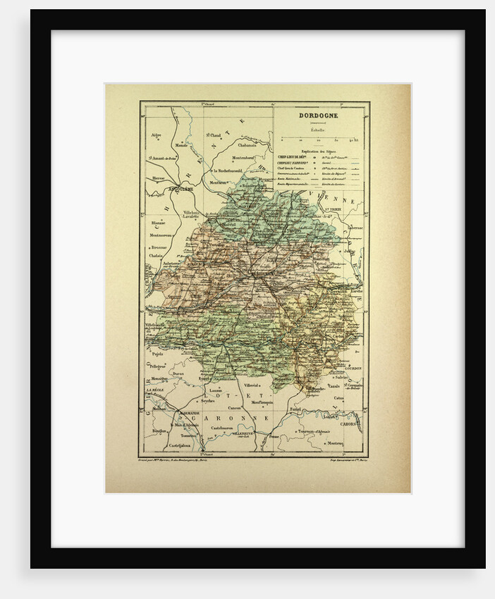 Map of Dordogne France by Anonymous