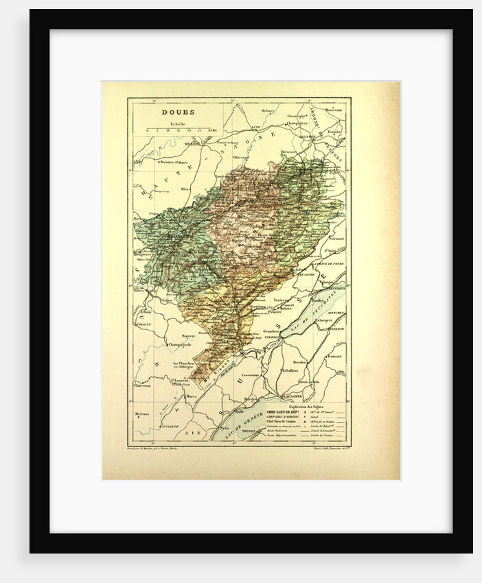 Map of Doubs France by Anonymous