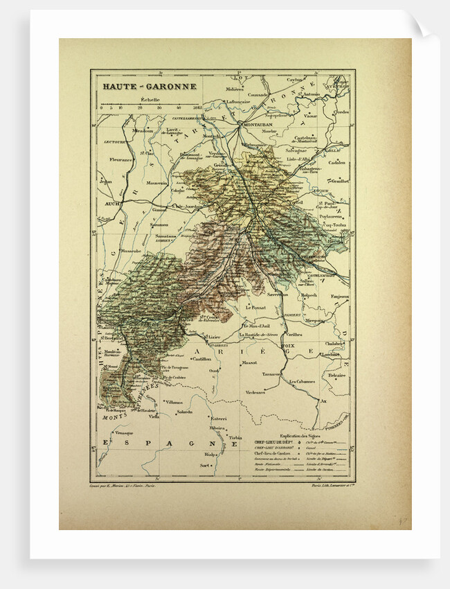 Map of Haute-Garonne France by Anonymous
