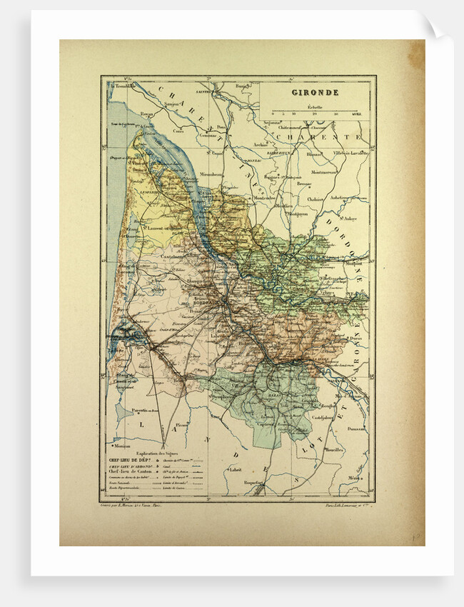 Map of Gironde France by Anonymous