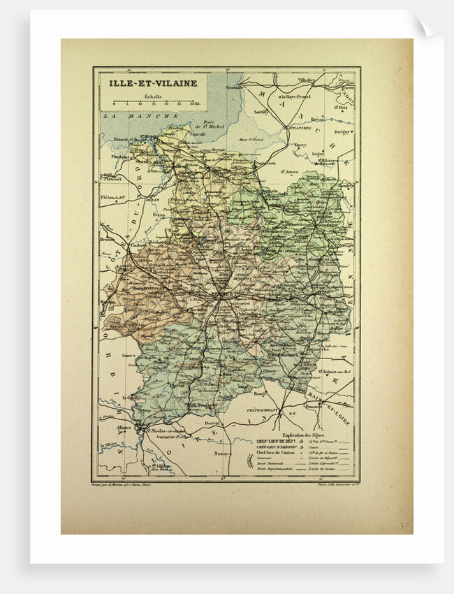 Map of Ille-Et-Vilaine France by Anonymous