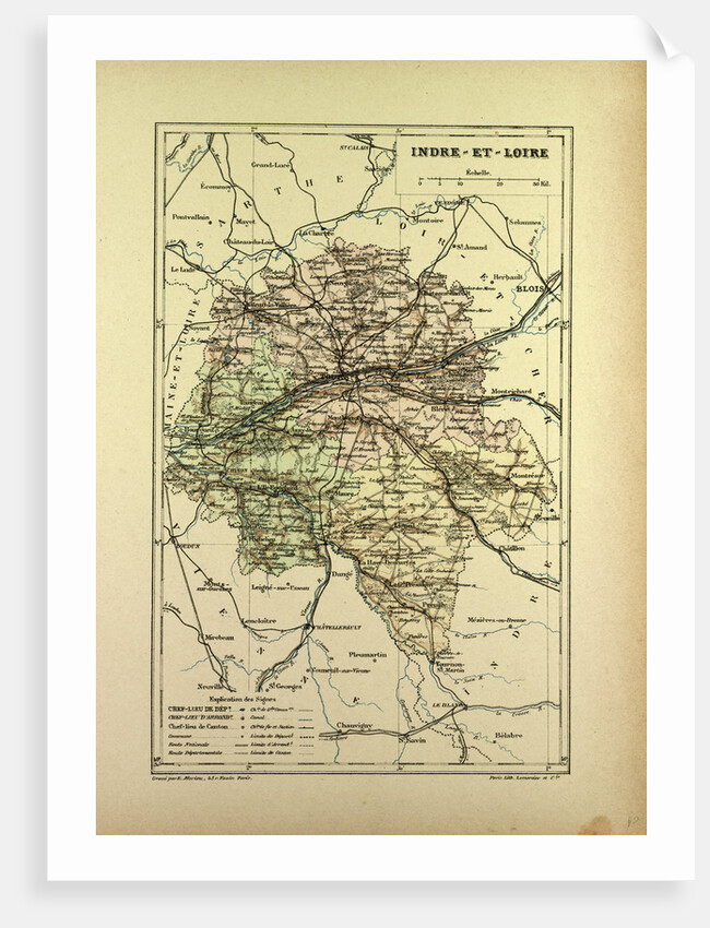 Map of Indre-Et-Loire France by Anonymous
