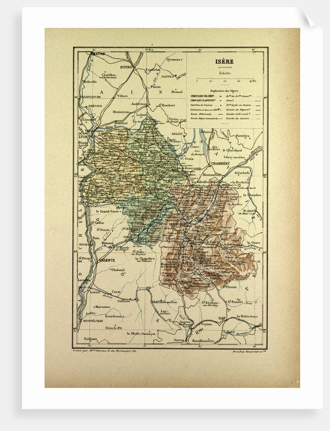 Map of Isère France by Anonymous