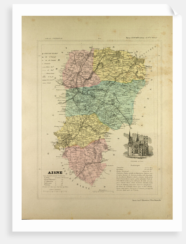 Map of Aisne France by Anonymous