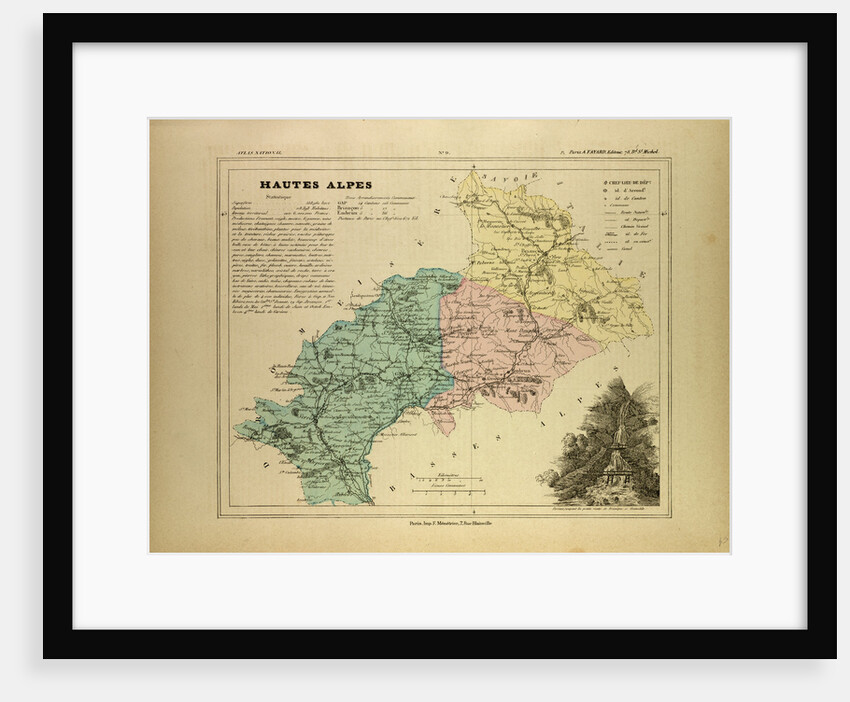 Map of Hautes Alpes France by Anonymous