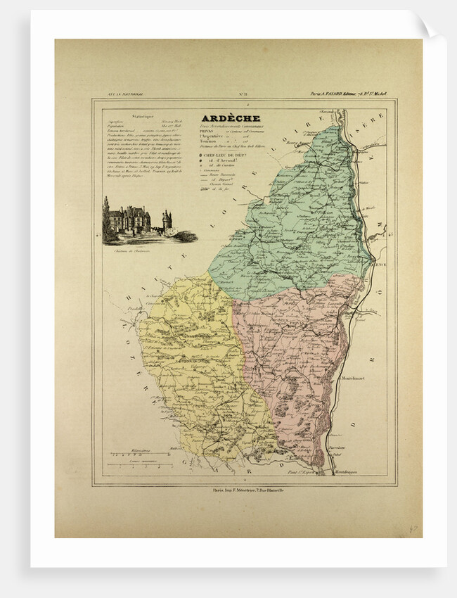 Map of Ardèche France by Anonymous