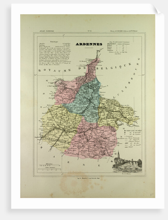 Map of Ardennes France by Anonymous