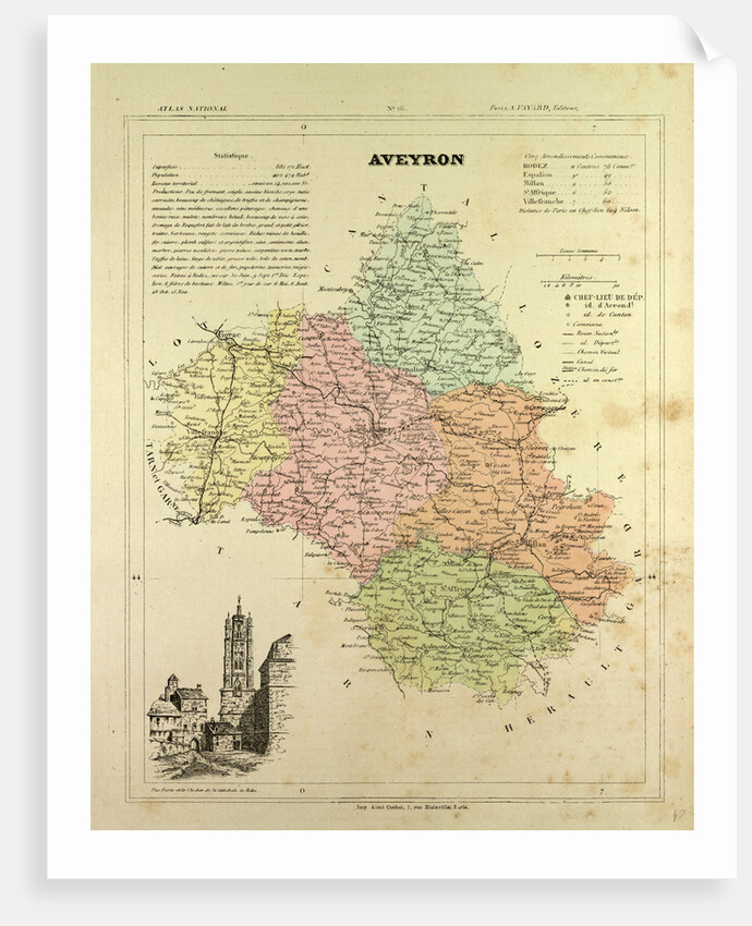 Map of Aveyron France by Anonymous