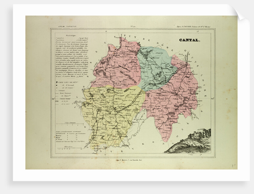 Map of Cantal France by Anonymous