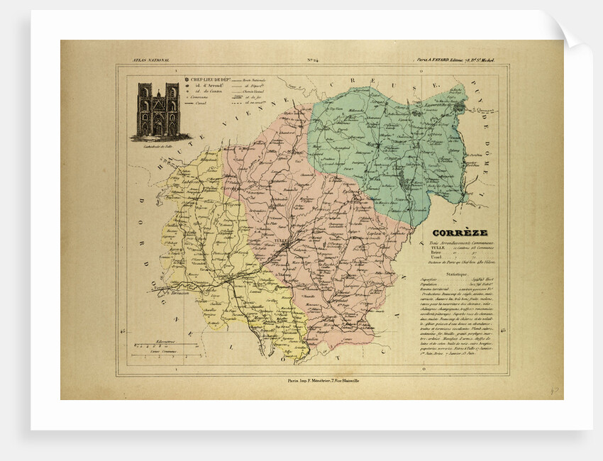 Map of Corrèze France by Anonymous