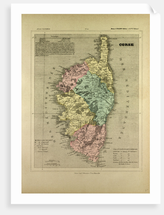 Map of Corse France by Anonymous