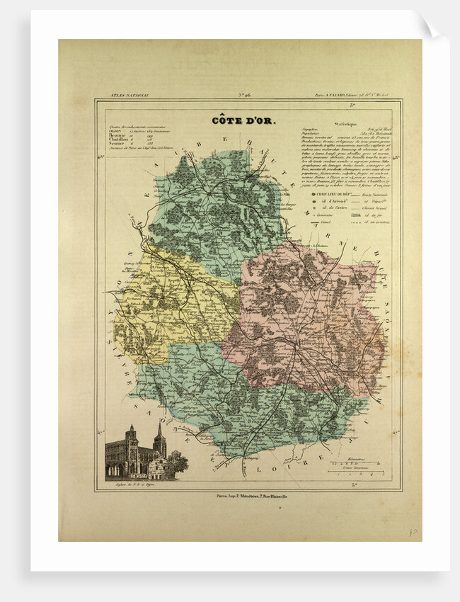 Map of Côte D'or France by Anonymous