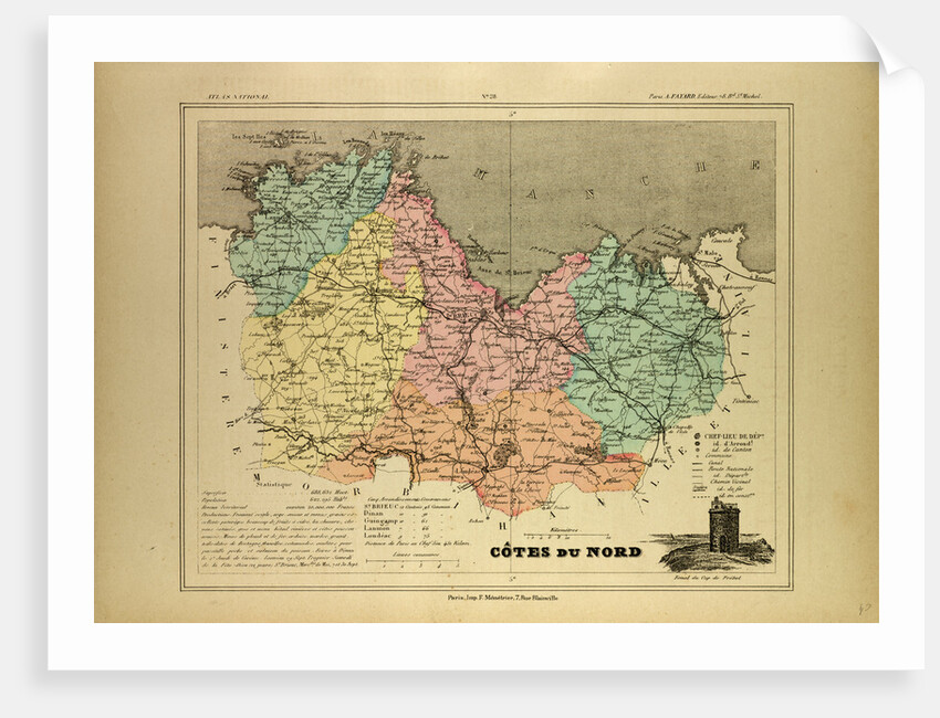 Map of Côtes Du Nord France by Anonymous