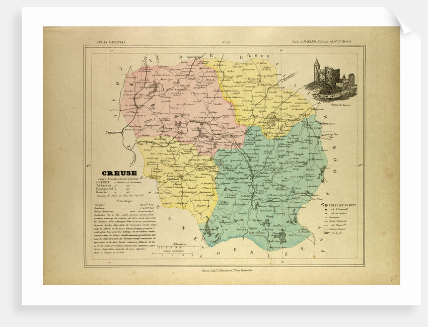 Map of Creuse France by Anonymous