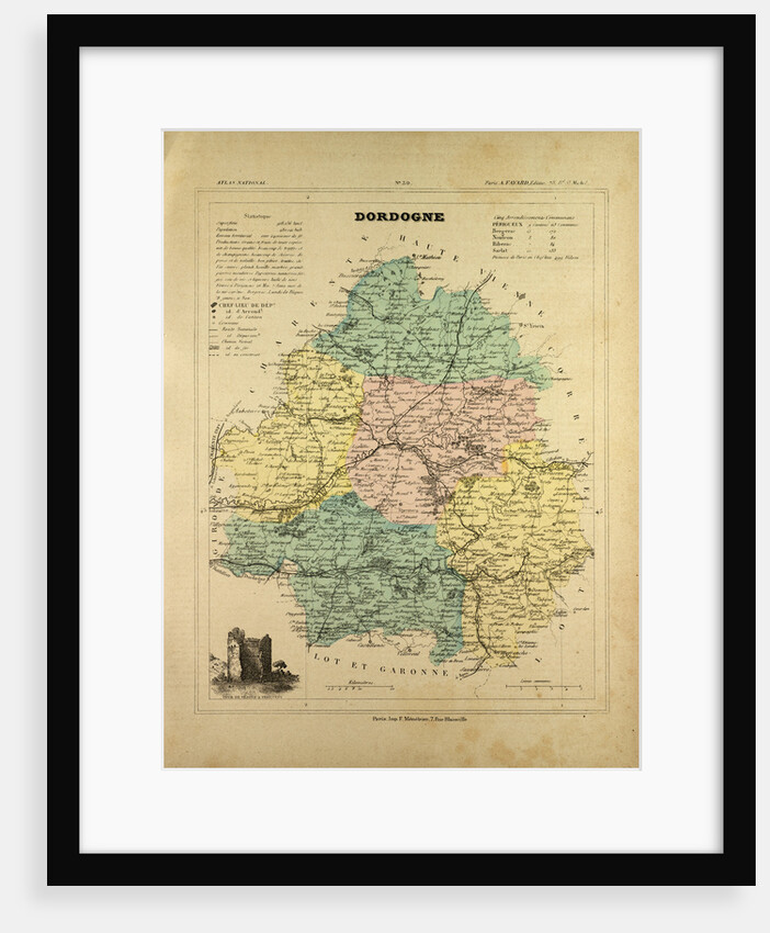 Map of Dordogne France by Anonymous