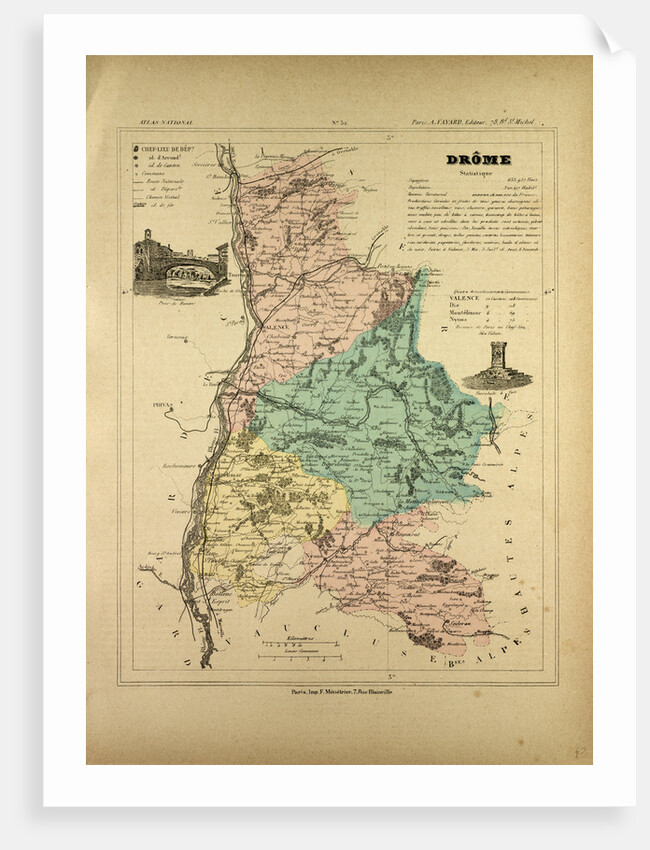 Map of Drôme France by Anonymous