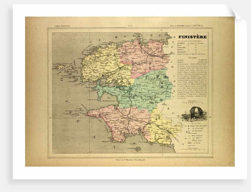 Map of Finistère France by Anonymous