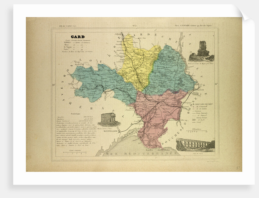 Map of Gard France by Anonymous