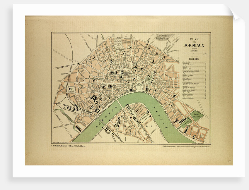 Map of Bordeaux France by Anonymous