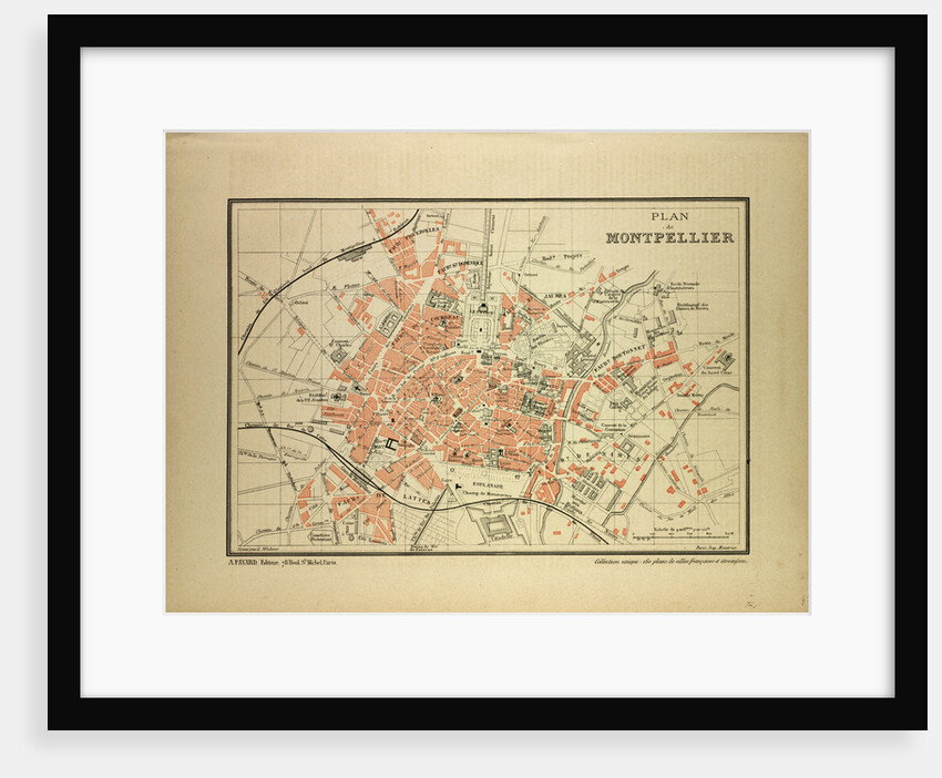Map of Montpellier France by Anonymous