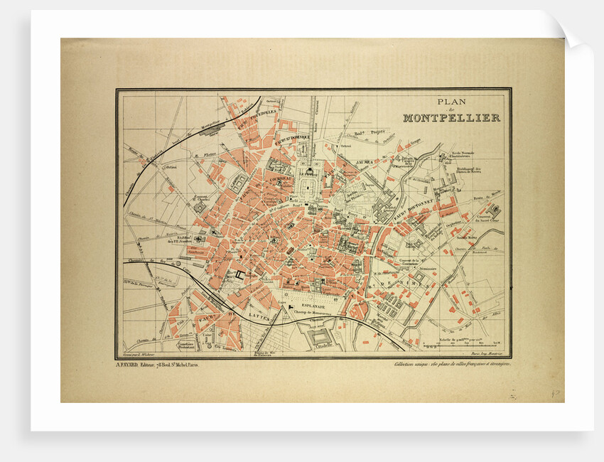 Map of Montpellier France by Anonymous