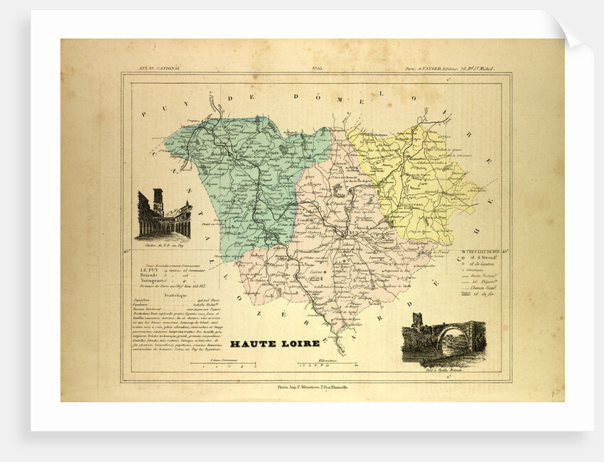 Map of Haute Loire France by Anonymous