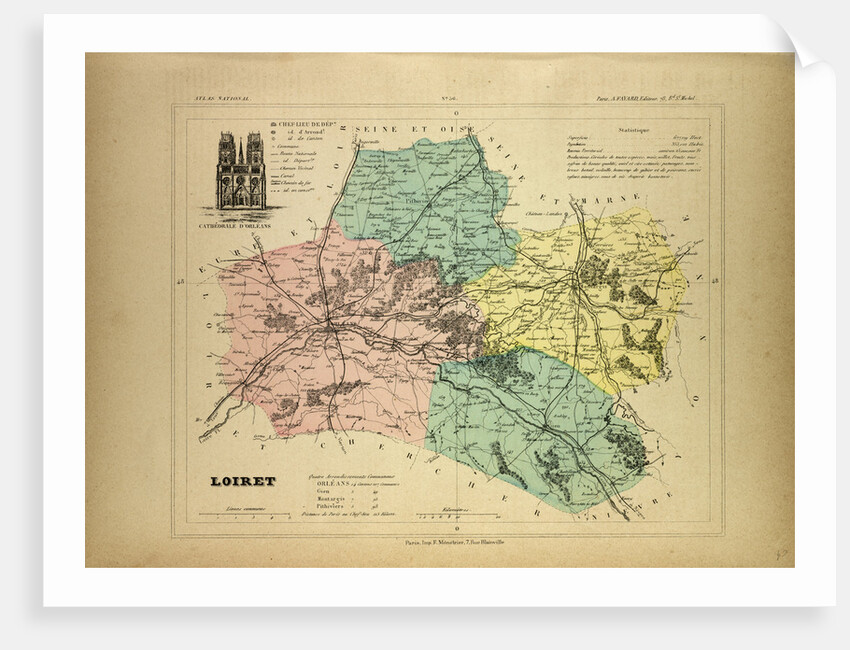 Map of Loiret France by Anonymous