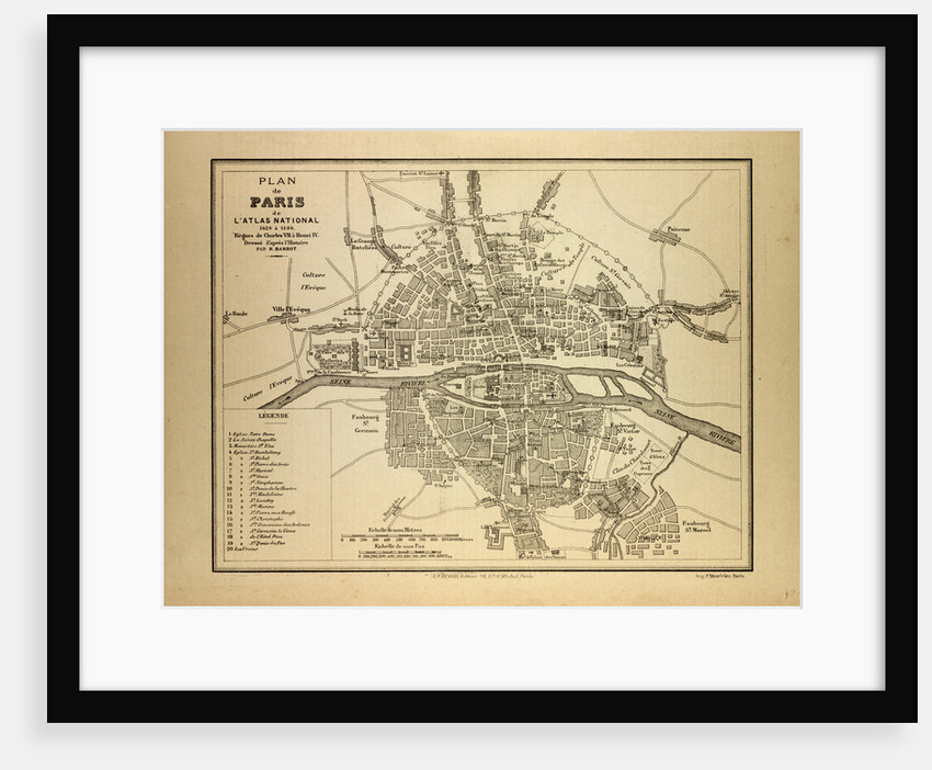 Map of Paris France by Anonymous